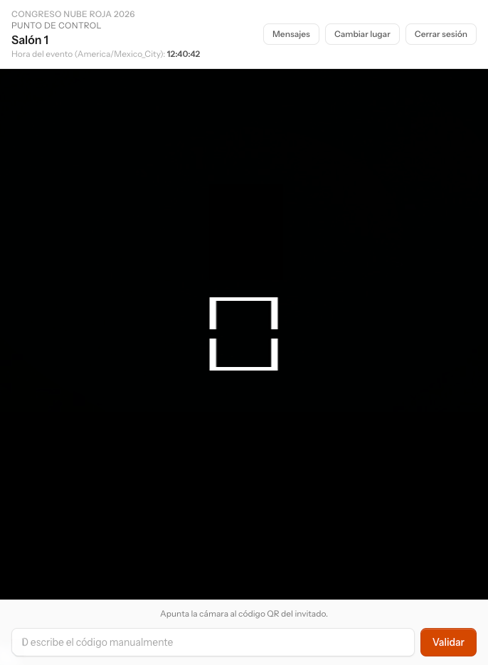 La pantalla de recepción